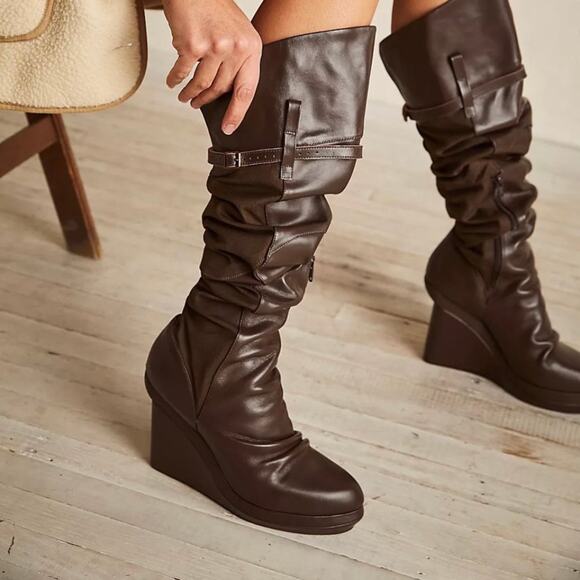 NEW Free People x Nicholas K Jedda Over-the-Knee Boots in Tobacco Size 7 - Picture 3 of 9